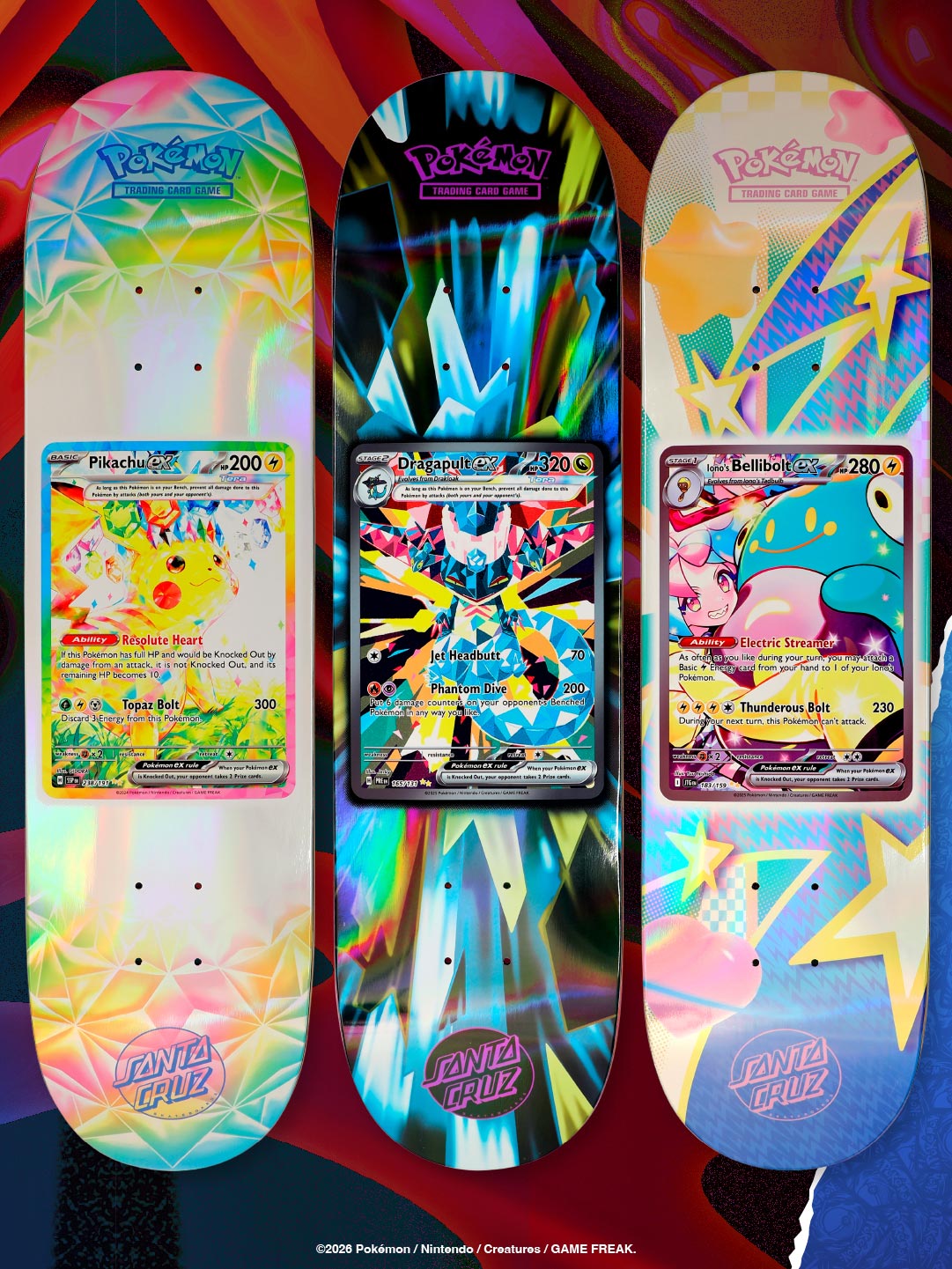Pikachu ex; left deck in the official group image.