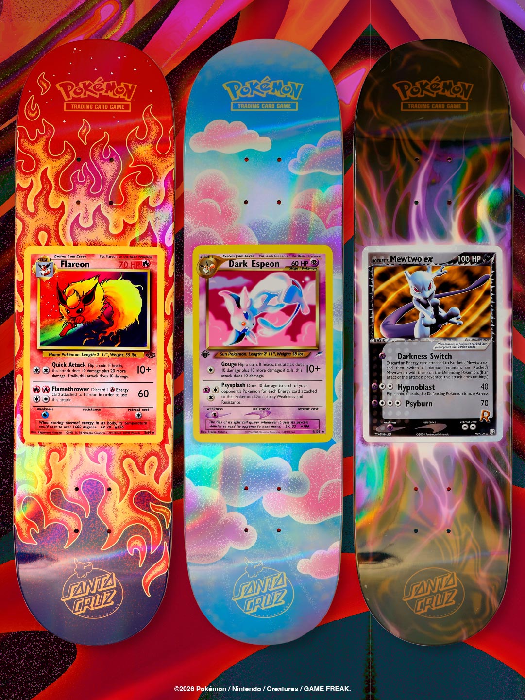 Flareon, left deck in official group image.
