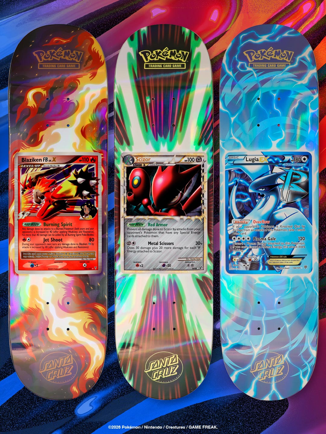 Blaziken FB LV.X, left deck in official group image.