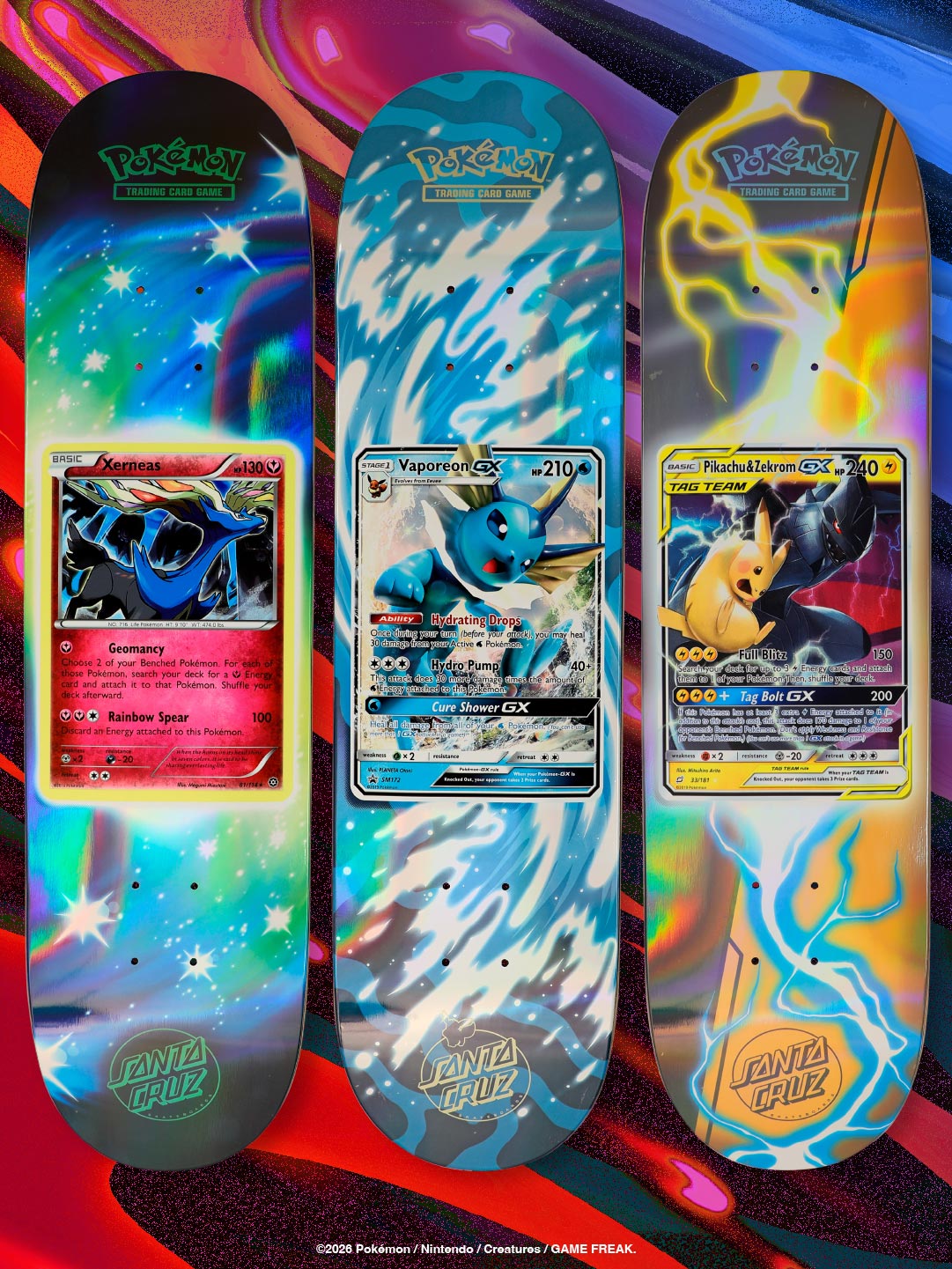 Pikachu & Zekrom GX; right deck in the official group image.